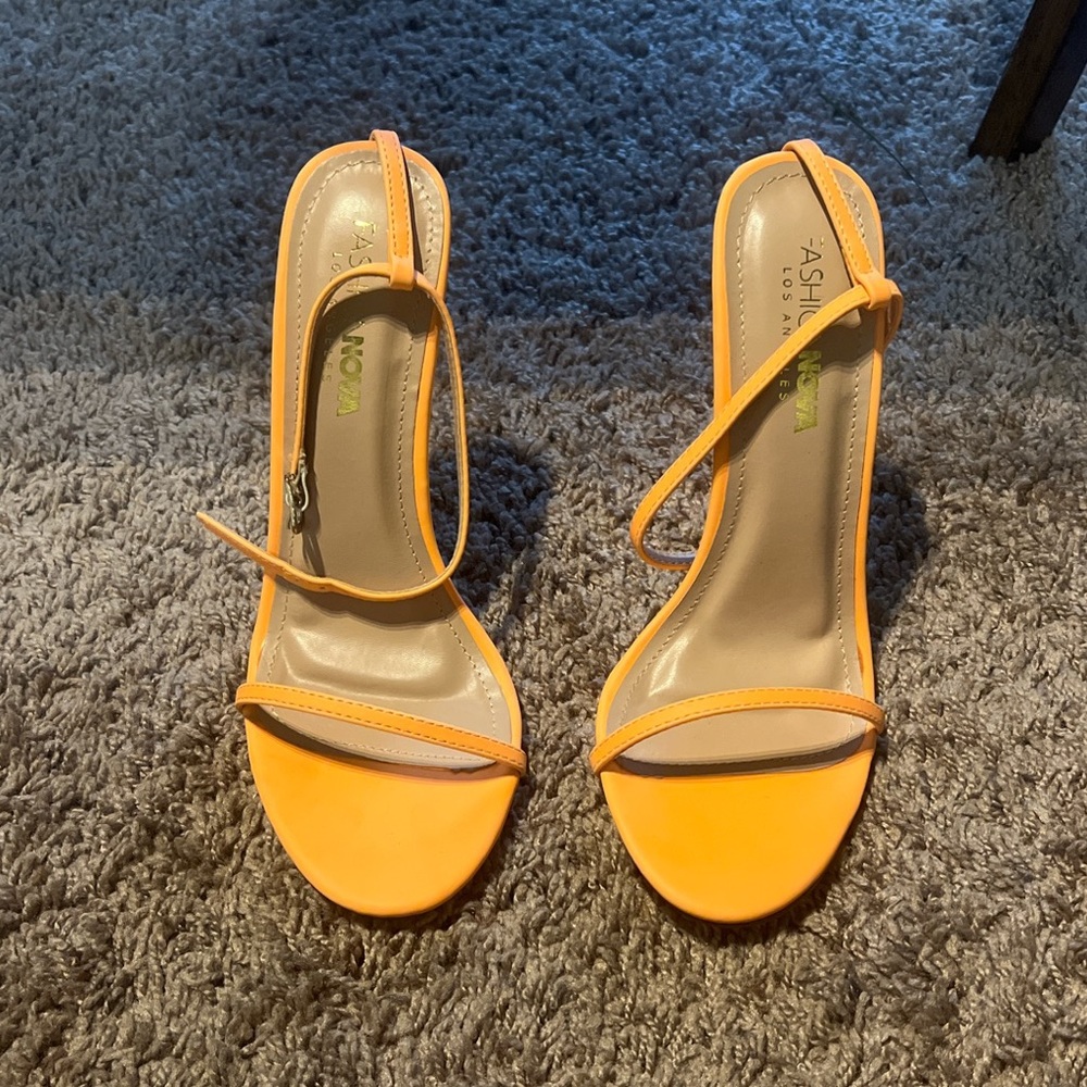 Orange FashionNova sandals
